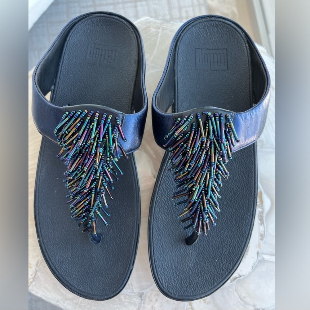 💗FITFLOP Sandals NEW BEADED BOHO PURPLE BLUE